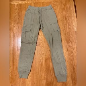Sage green cargo sweat pants